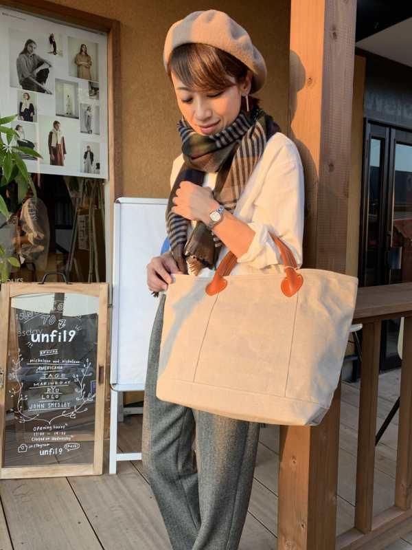 MARINEDAY（マリンデイ） No.TROOP 麻帆布×レザーハンドルトートバッグ - unfil9 正規取扱｜レディース通販ショップ