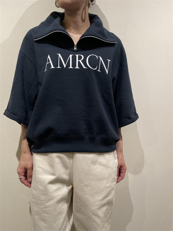 AMERICANA（アメリカーナ） No.BRF-801A/1 クロップドハーフジップスウェット