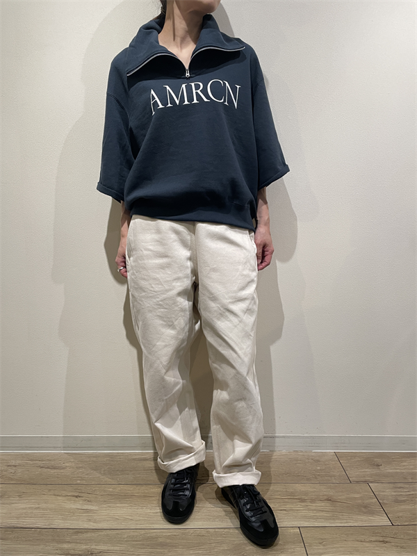 AMERICANA（アメリカーナ） No.BRF-801A/1 クロップドハーフジップスウェット