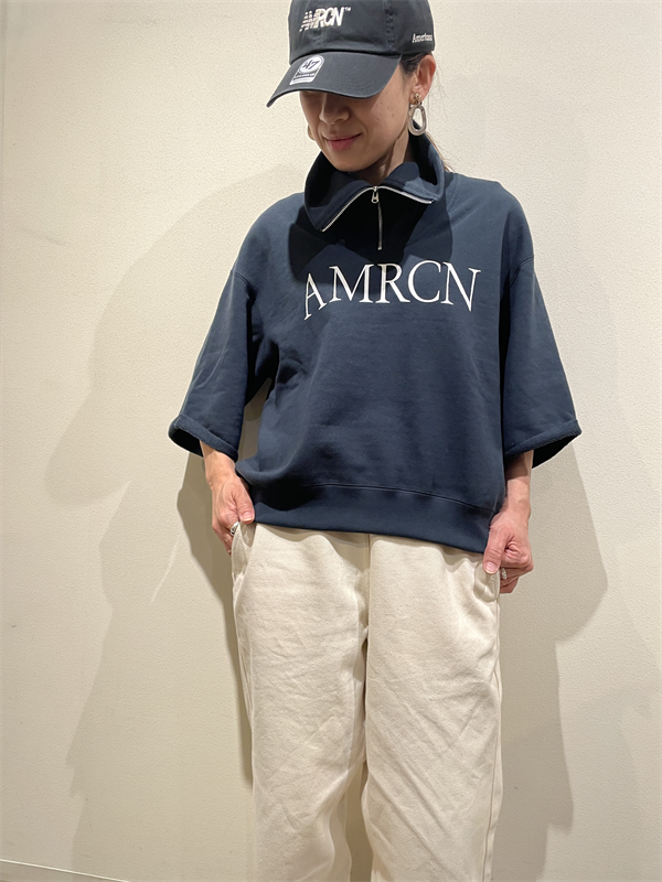 AMERICANA（アメリカーナ） No.BRF-801A/1 クロップドハーフジップスウェット